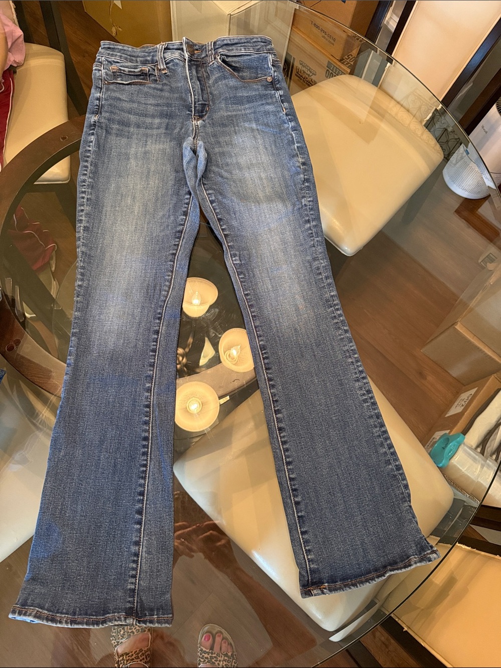 American Eagle Blue Bootcut Jeans - Classic Denim stretch